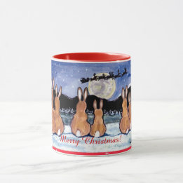 ¡"Conejo en taza del diseño del navidad de la