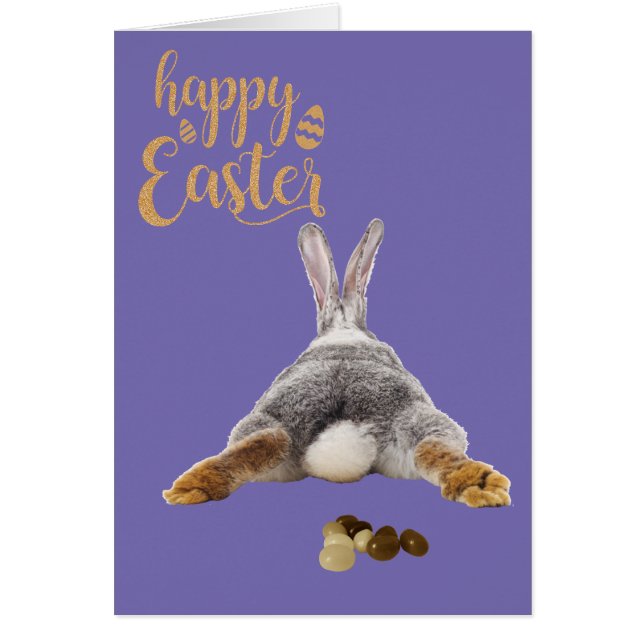 Conejo Feliz de Pascua Cola de Pompones Marrones (Frente)