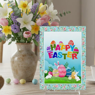 Conejo Feliz de Pascua & Tarjeta de Jardín 3D-Styl