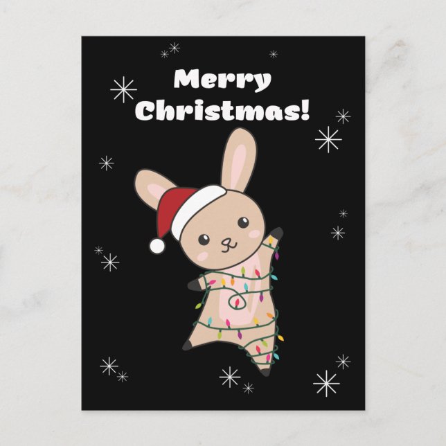 Conejo Feliz Navidad Animales de Invierno Conejos  (Anverso)