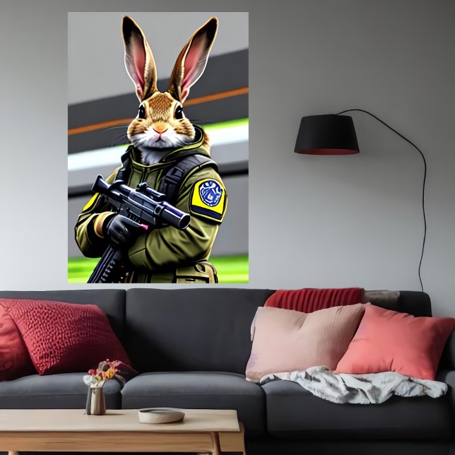 Conejo fresco antropomórfico Soldado | Arte IA (Subido por el creador)