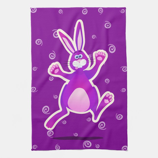 Conejo funky, toalla de cocina (Vertical)