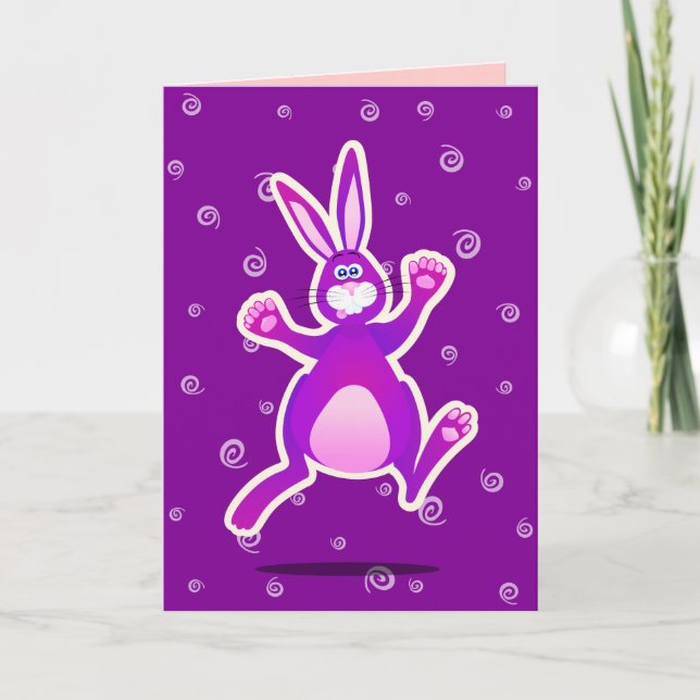 Conejo gracioso, tarjeta de saludo (Anverso)