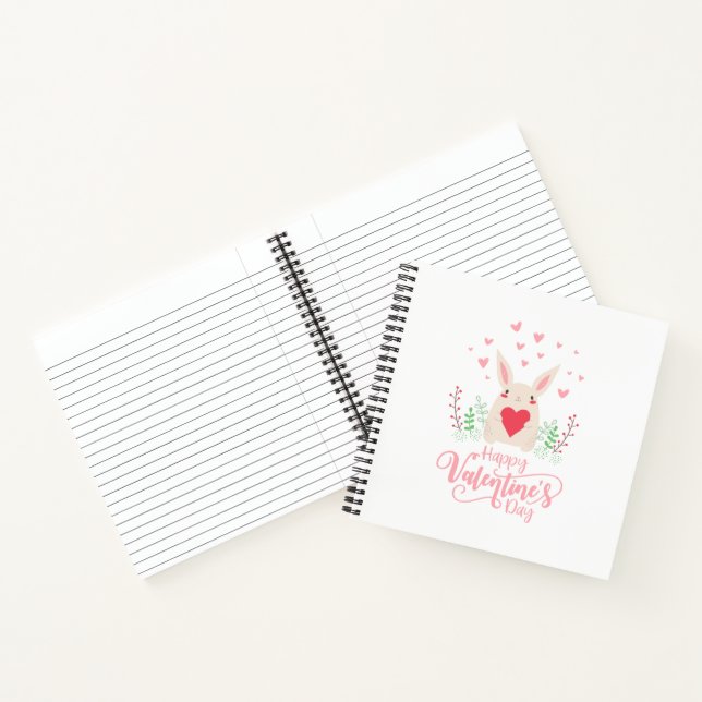 Conejo lindo Feliz Día de San Valentín | Cuaderno (Interior)