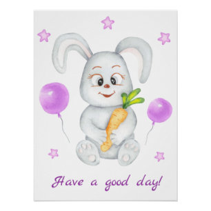 Conejo lindo para un Poster de ánimo positivo