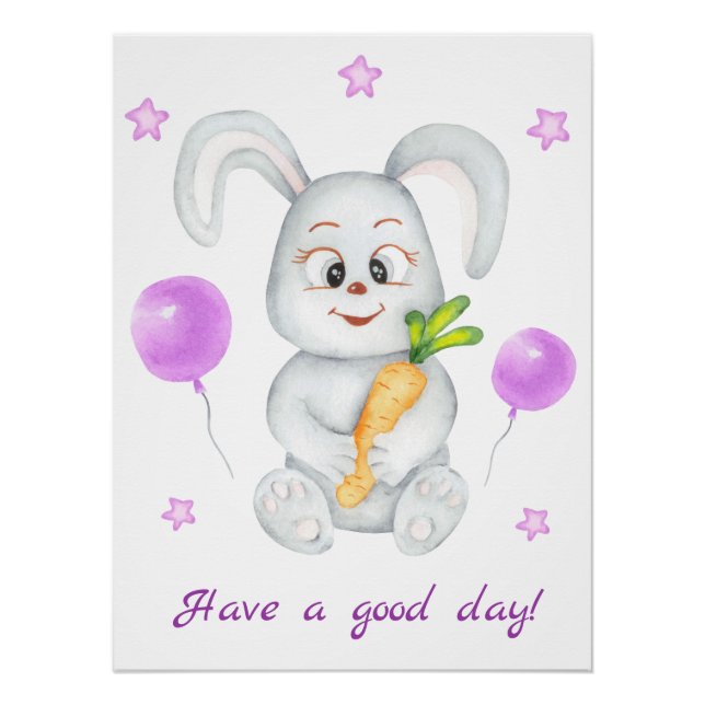 Conejo lindo para un Poster de ánimo positivo (Anverso)