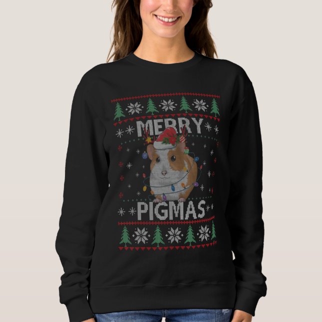 Conejo Navidad Reno Sombrero Pijama Suéter Feo (Anverso)