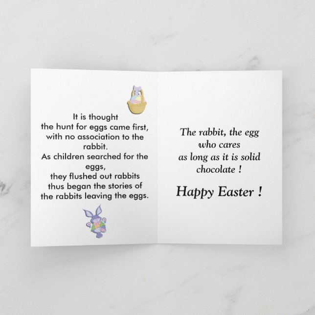 Conejo o tarjeta de pascua de huevo (Interior)