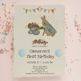 Conejo Peter Autumn Niños Invitación al cumpleaños