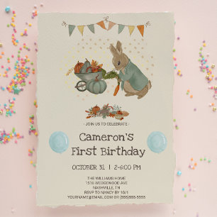 Conejo Peter Autumn Niños Invitación al cumpleaños