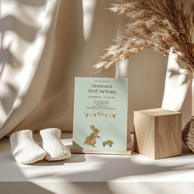 Conejo Peter Autumn Niños Invitación al cumpleaños (Subido por el creador)