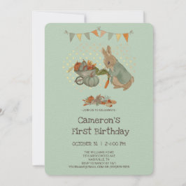 Conejo Peter Autumn Niños Invitación al cumpleaños