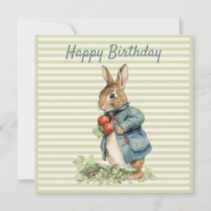 Conejo sosteniendo verduras Feliz Cumpleaños