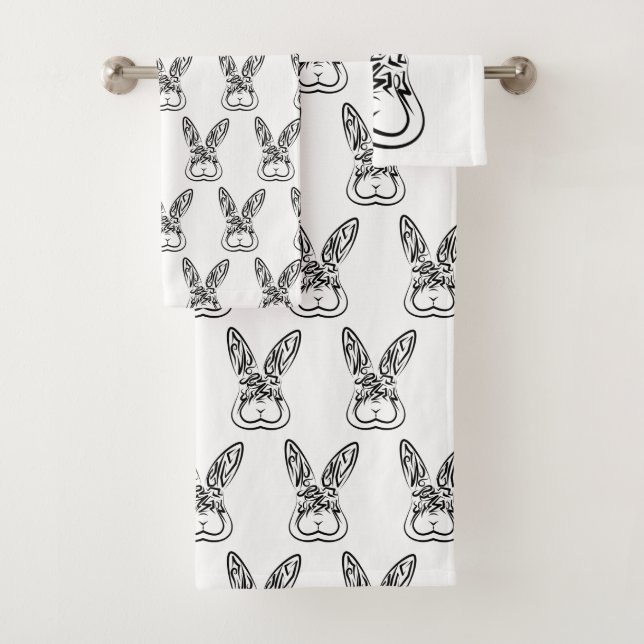 Conejo tribal blanco y negro (In situ)