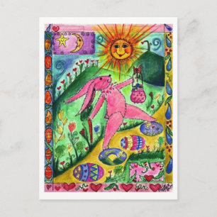 Conejo viajero - Postal