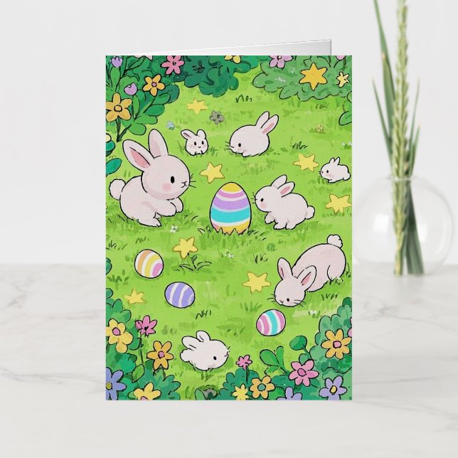 Conejos de Pascua Coloridos  (Anverso)