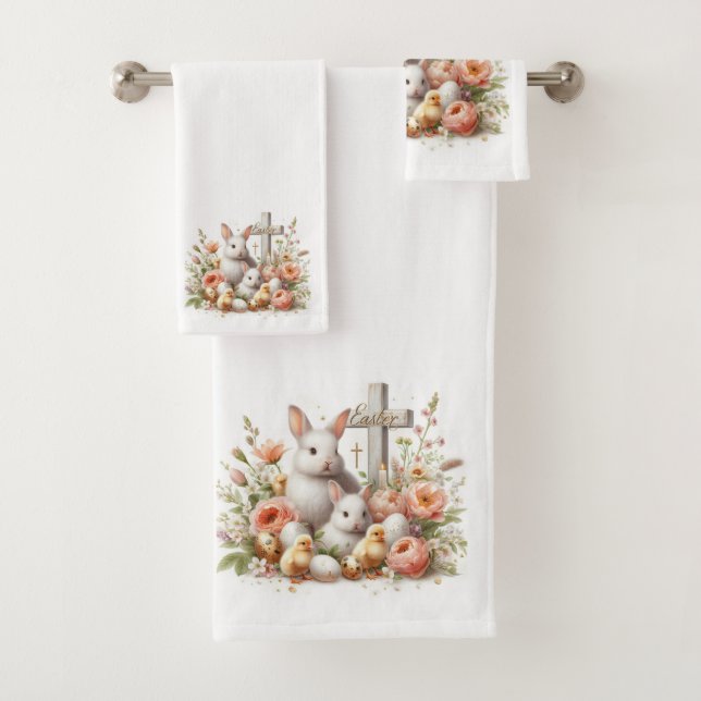 Conejos de Pascua, Patitos, Flores y Cruz (In situ)