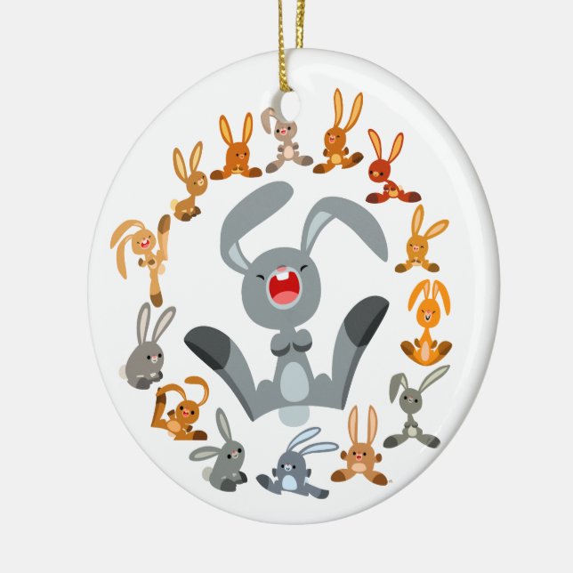 Conejos de Personalizado Cute Ornamento de Mandala (Izquierda)