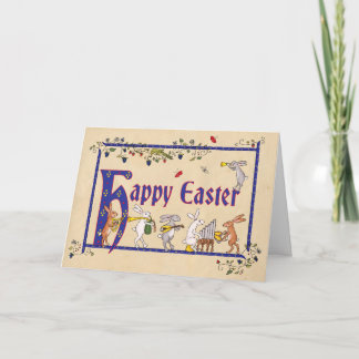 Conejos medievales Tarjeta de Pascua