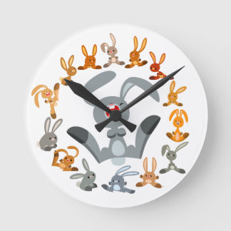 Conejos Personalizados cortos reloj de pared de Ma