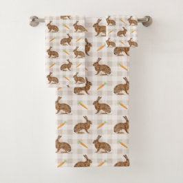 Conejos Rústicos Y Patrón De Gingham Beige De Zana