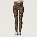 Conejos y flora silvestre Leggings<br><div class="desc">Conejos dibujados a mano y flora de los bosques producen hongos y berias y bichos</div>