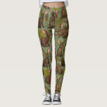 Conejos y flora silvestre Leggings<br><div class="desc">Conejos dibujados a mano y flora de los bosques producen hongos y berias y bichos</div>