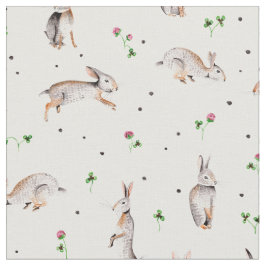 Conejos y trébol | Pascua de vacaciones | Tela de 