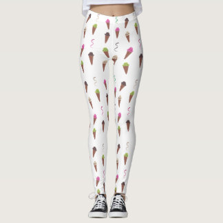 Cones de helado y cintas de Personalizado Leggings