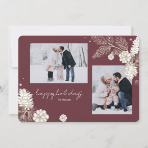 Cones de pino blanco 2 tarjeta de felicitación de