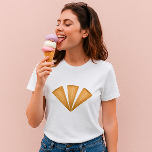Cones de tres helados camisetas