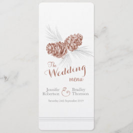 Cones marrones grises grises menú de la cena de bo