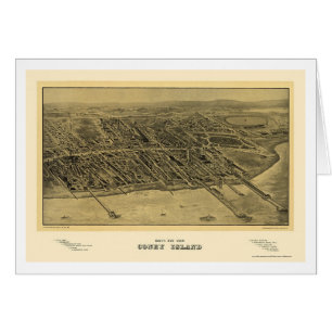 Coney Island, mapa panorámico de NY - 1906