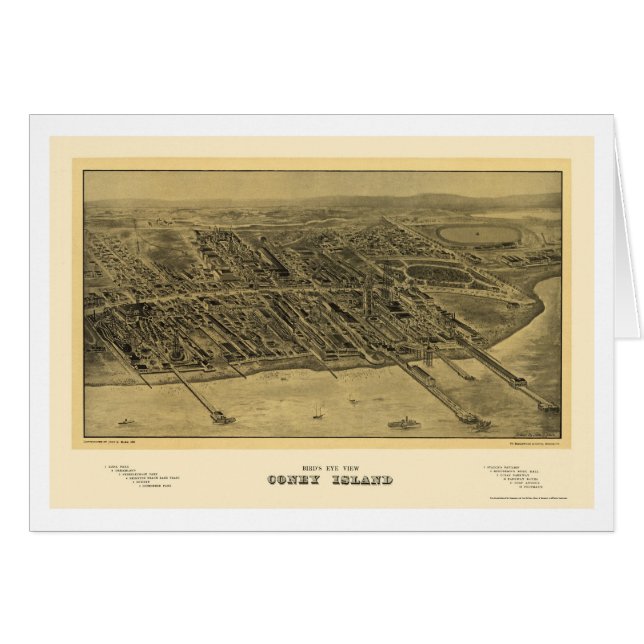 Coney Island, mapa panorámico de NY - 1906 (Anverso (Horizontal))