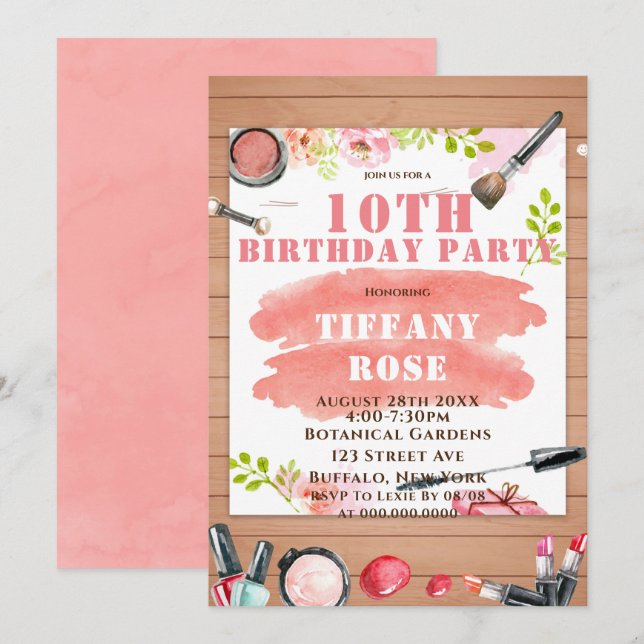 Confección de invitaciones a la fiesta de cumpleañ (Anverso / Reverso)