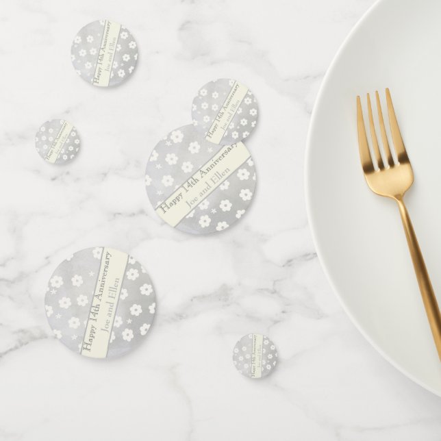 Confeti 14° Aniversario Boda, Aniversario de Marfil (Grupo)