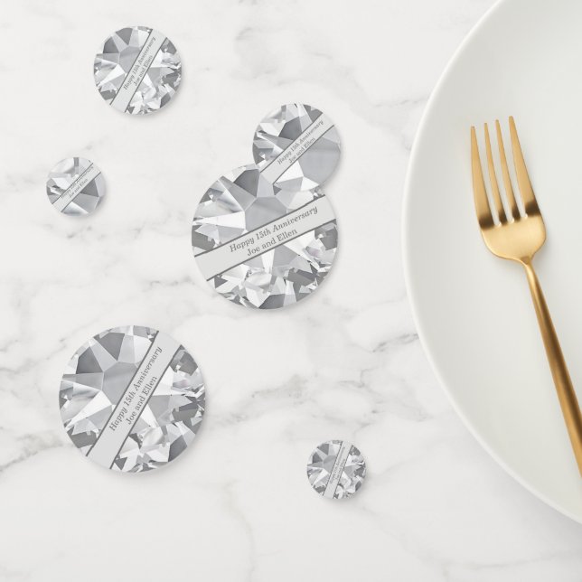 Confeti 15° aniversario Boda, Cristal (Grupo)