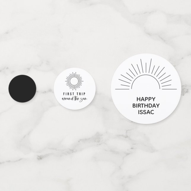 Confeti 1.ᵉʳ viaje alrededor del Personalizado Sun 3-Photo (Reversos)