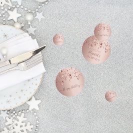 Confeti 21 años fiesta rosa estrellas rosa dorado