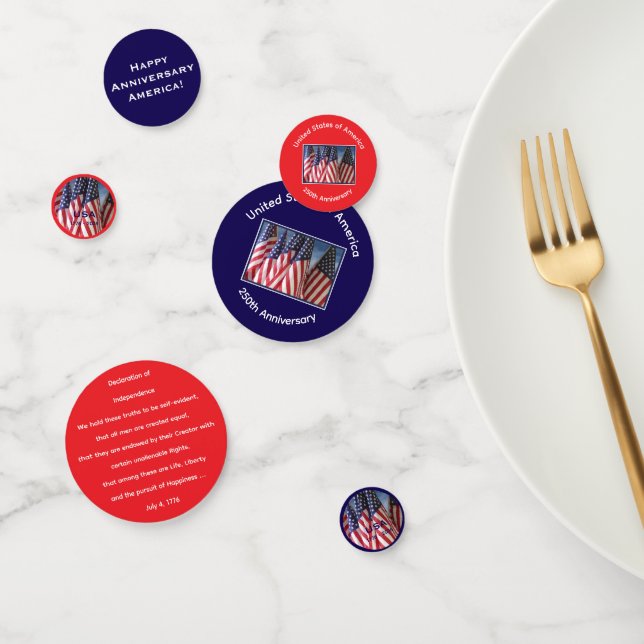 Confeti 250 Aniversario de la Patriótica Mesa Azul Roja de (Grupo)