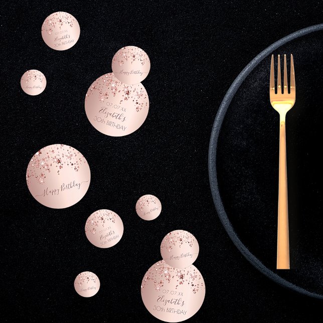 Confeti 30 cumpleaños fiesta rosa estrellas de color rosa  (Subido por el creador)