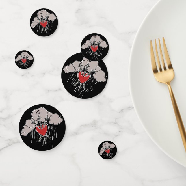 Confeti 3 de Swords Love Heart Tarot Ilustracion 3 (Grupo)