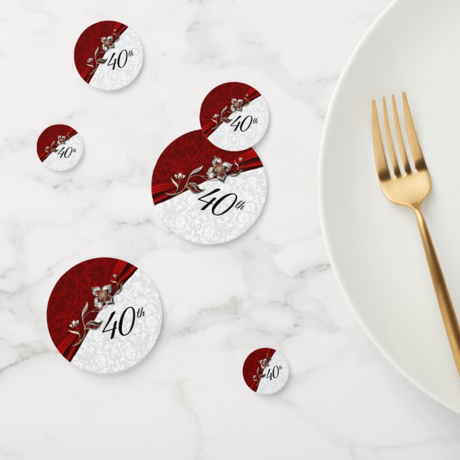 Confeti 40.º Aniversario del Boda Floral de Ruby (Grupo)