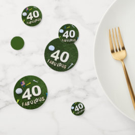 Confeti 40 Aniversario del Golf con el número 40 y bola de