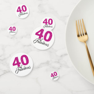 Confeti 40 y fabuloso Purpurina rosado caliente 40 cumplea
