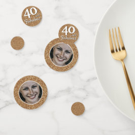 Confeti 40 y Fabulous Gold Purpurina Photo 40th Birthday