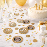 Confeti 40 y Fabulous Gold Purpurina Photo 40th Birthday<br><div class="desc">40 y Fabulous Gold Purpurina Photo 40th Birthday Fiesta confetti. Añade tu foto.</div>