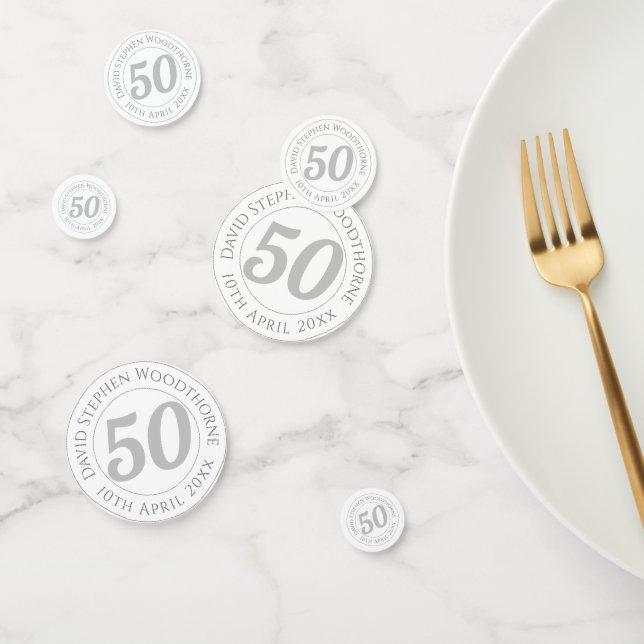 Confeti 50.ª celebración de cumpleaños personalizada (Grupo)