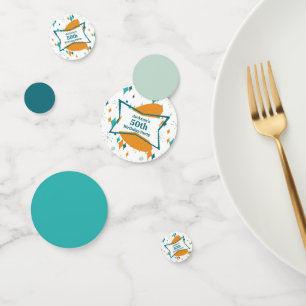 Confeti 50.ª Fiesta de Cumpleaños Retro Mid Century Cualqu