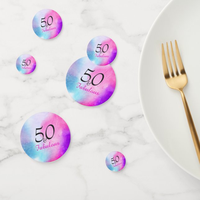 Confeti 50 y Fabulous 50 cumpleaños Pink y Purple (Grupo)